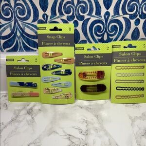 Salon Clips Snap Clip Pinces a Cheveux Hair Accessories Set of 4 Brand New